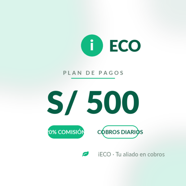 iECO - Plan 500 al 20% para cobros diarios